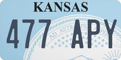 KS license plate 477APY