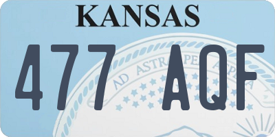 KS license plate 477AQF