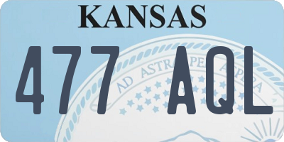 KS license plate 477AQL