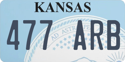 KS license plate 477ARB