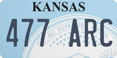 KS license plate 477ARC