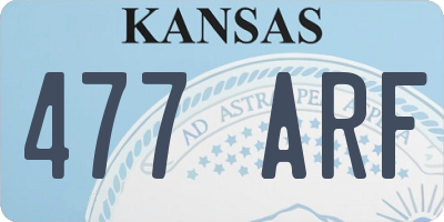 KS license plate 477ARF