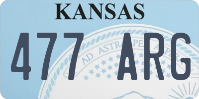 KS license plate 477ARG