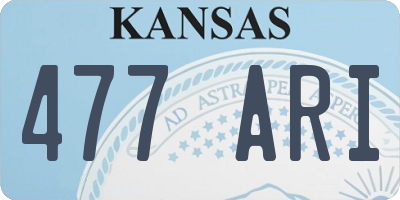 KS license plate 477ARI