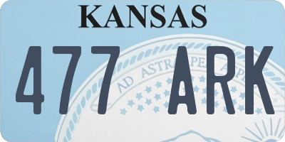 KS license plate 477ARK