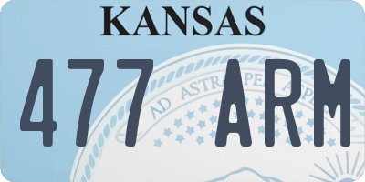 KS license plate 477ARM