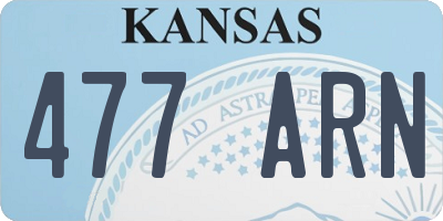 KS license plate 477ARN