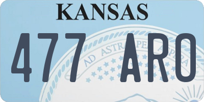 KS license plate 477ARO