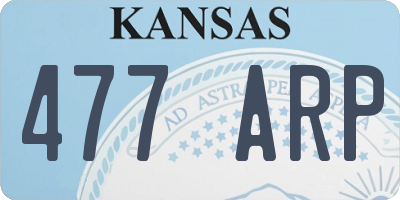KS license plate 477ARP