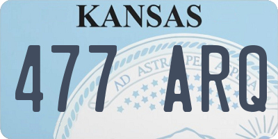 KS license plate 477ARQ