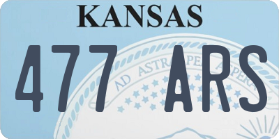 KS license plate 477ARS