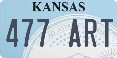 KS license plate 477ART