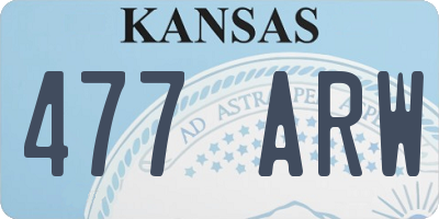 KS license plate 477ARW