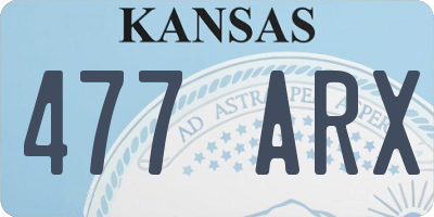 KS license plate 477ARX