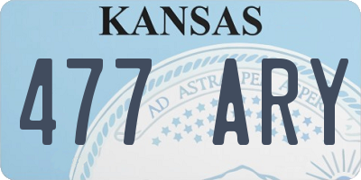 KS license plate 477ARY