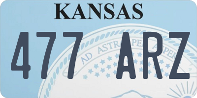 KS license plate 477ARZ
