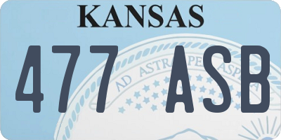 KS license plate 477ASB