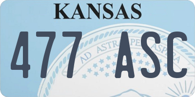 KS license plate 477ASC