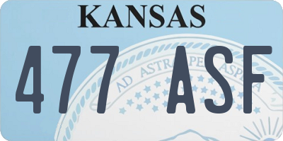 KS license plate 477ASF