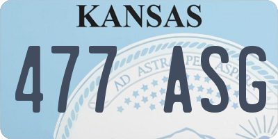 KS license plate 477ASG
