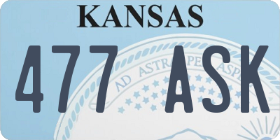 KS license plate 477ASK
