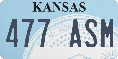 KS license plate 477ASM