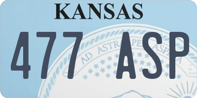KS license plate 477ASP