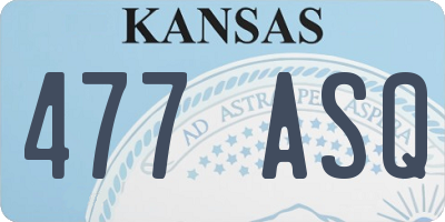 KS license plate 477ASQ