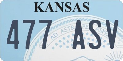 KS license plate 477ASV
