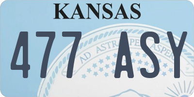 KS license plate 477ASY