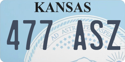 KS license plate 477ASZ
