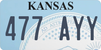 KS license plate 477AYY