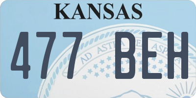 KS license plate 477BEH
