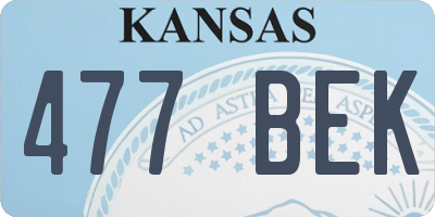 KS license plate 477BEK