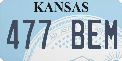 KS license plate 477BEM