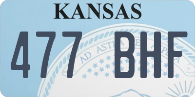 KS license plate 477BHF
