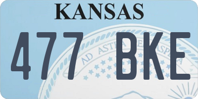 KS license plate 477BKE