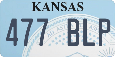 KS license plate 477BLP