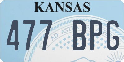 KS license plate 477BPG