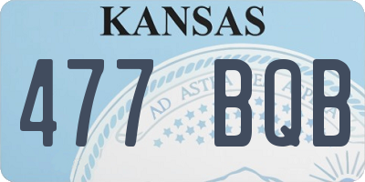 KS license plate 477BQB