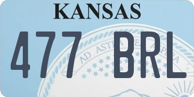 KS license plate 477BRL