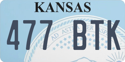 KS license plate 477BTK