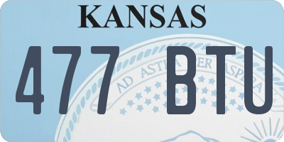 KS license plate 477BTU