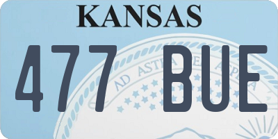 KS license plate 477BUE