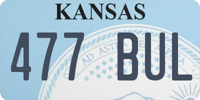 KS license plate 477BUL