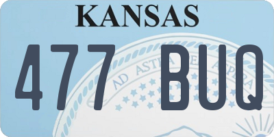KS license plate 477BUQ