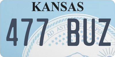 KS license plate 477BUZ