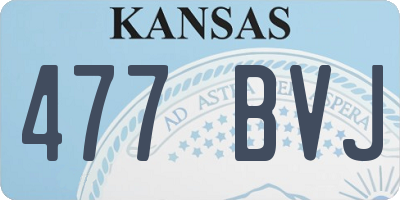 KS license plate 477BVJ