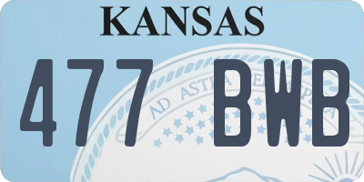 KS license plate 477BWB