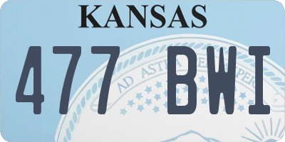 KS license plate 477BWI